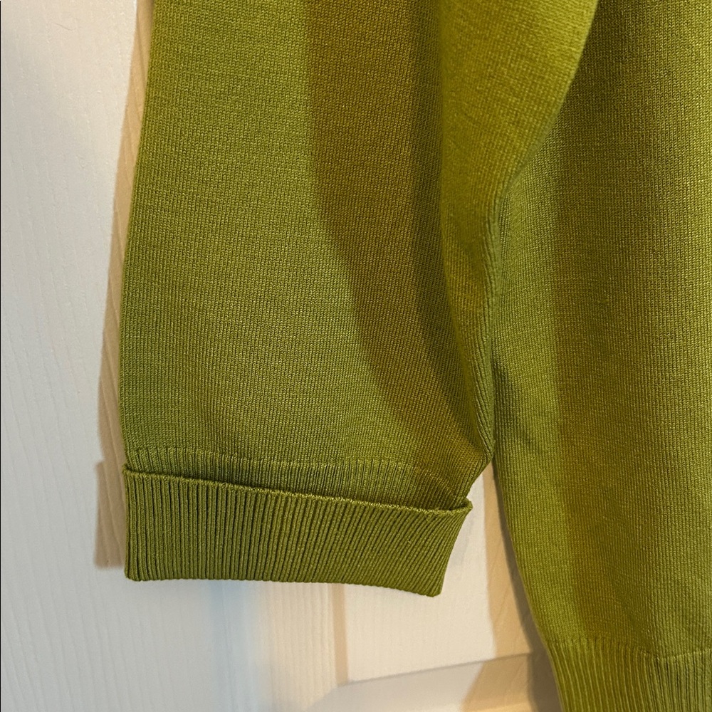 JOSEPHINE CLAUS Silk Blend Olive Green Button Down Cardigan Women's Small - Picture 4 of 6